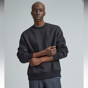 Everlane men’s navy blue retrack crewneck cotton sweatshirt pullover size L new